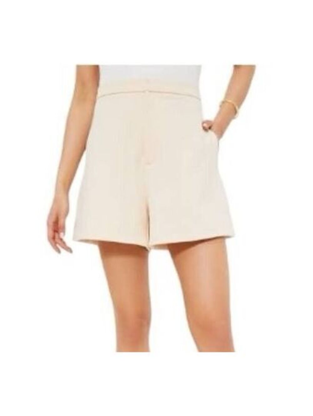 Tuckernuck Milana Shorts Highwaisted Basketweave Size M Cream Preppy Summer NWOT